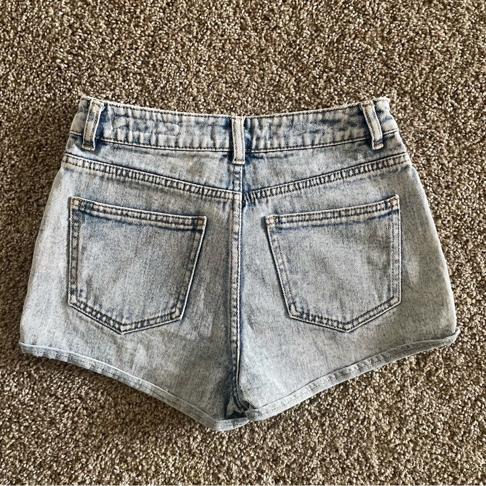 Bullhead Denim Mom Jean Shorts Juniors Size 3 Stone Acid Wash Vintage Style 90s - Picture 7 of 10